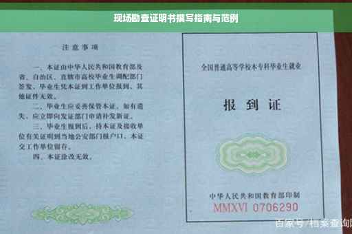 现场勘查证明书撰写指南与范例