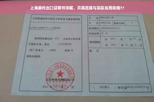 上海委托出口证明书详解，开具流程与实际应用指南??