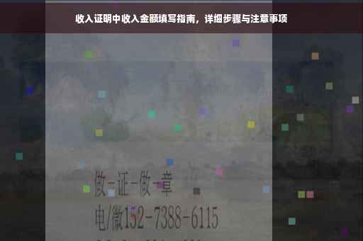 收入证明中收入金额填写指南，详细步骤与注意事项