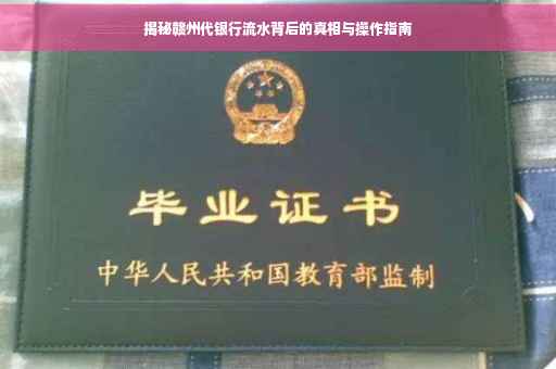 揭秘赣州代银行流水背后的真相与操作指南