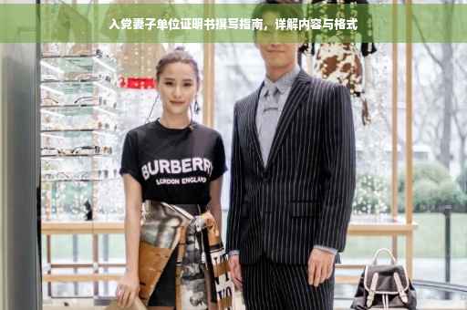 入党妻子单位证明书撰写指南，详解内容与格式