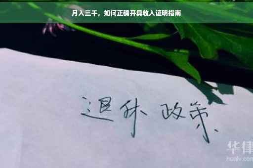 月入三千，如何正确开具收入证明指南