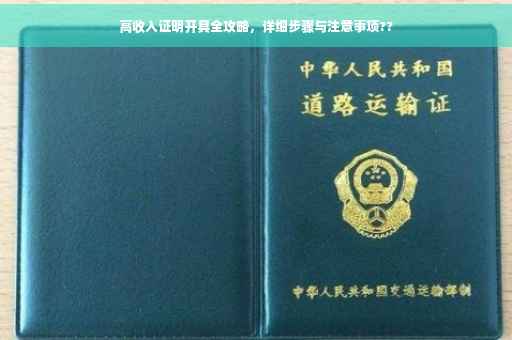 高收入证明开具全攻略，详细步骤与注意事项??
