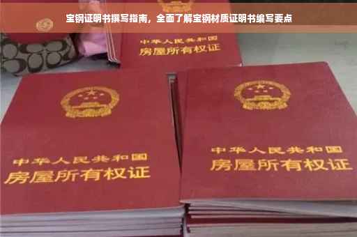 宝钢证明书撰写指南，全面了解宝钢材质证明书编写要点