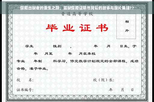 假释出狱者的重生之路，监狱假释证明书背后的故事与图片集锦??