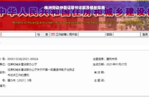株洲劳动仲裁证明书详解及模板指南
