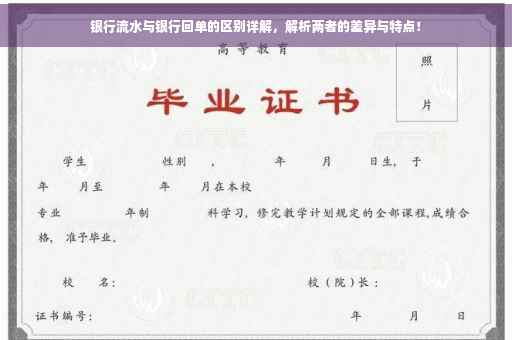银行流水与银行回单的区别详解，解析两者的差异与特点！