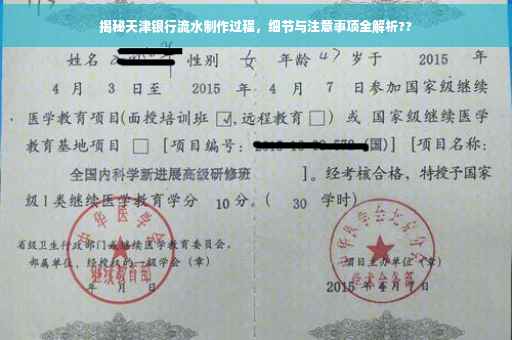 揭秘天津银行流水制作过程，细节与注意事项全解析??