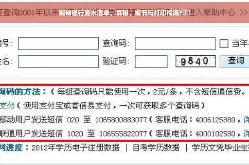揭秘银行流水清单，真相、细节与打印指南?⚡️