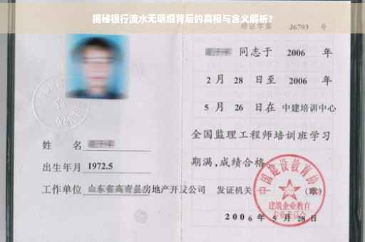 揭秘银行流水无明细背后的真相与含义解析?