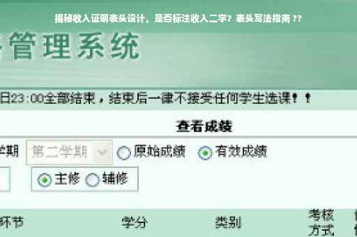 揭秘收入证明表头设计，是否标注收入二字？表头写法指南 ??