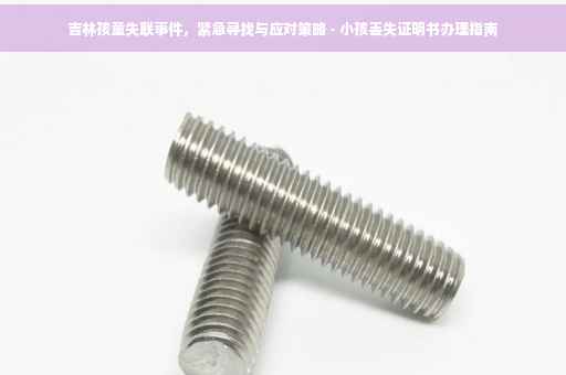 吉林孩童失联事件，紧急寻找与应对策略 - 小孩丢失证明书办理指南
