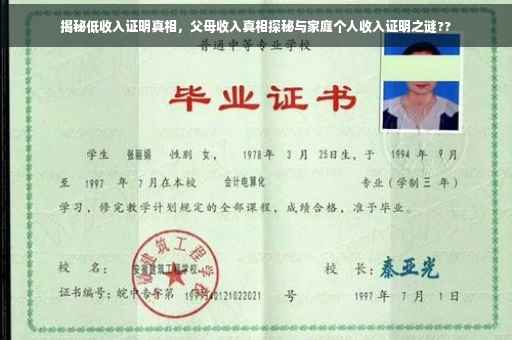 揭秘低收入证明真相，父母收入真相探秘与家庭个人收入证明之谜??