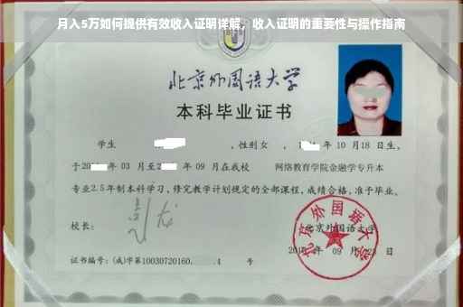 月入5万如何提供有效收入证明详解，收入证明的重要性与操作指南