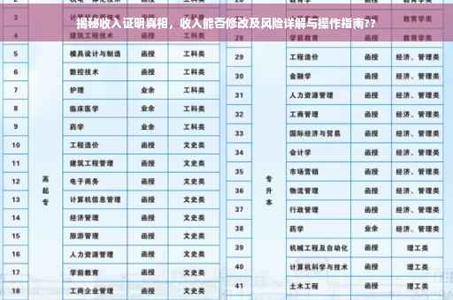 揭秘收入证明真相，收入能否修改及风险详解与操作指南??
