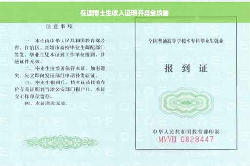 在读博士生收入证明开具全攻略