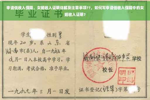 申请低收入保障，女婿收入证明详解及注意事项??，如何写申请低收入保障中的女婿收入证明？