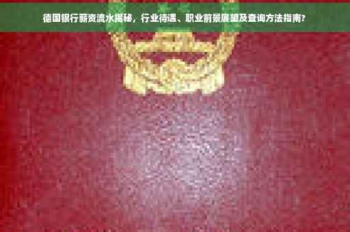 德国银行薪资流水揭秘，行业待遇、职业前景展望及查询方法指南?