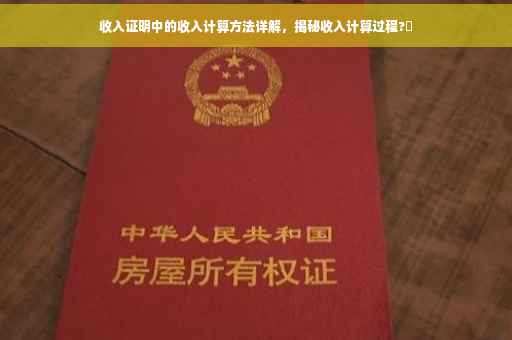 收入证明中的收入计算方法详解，揭秘收入计算过程?✨