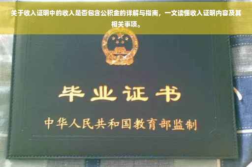 关于收入证明中的收入是否包含公积金的详解与指南，一文读懂收入证明内容及其相关事项。