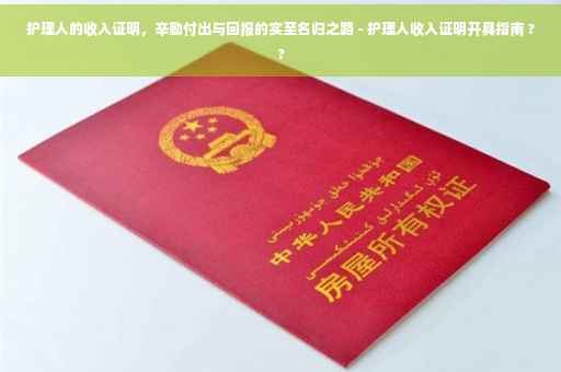 护理人的收入证明，辛勤付出与回报的实至名归之路 - 护理人收入证明开具指南 ??