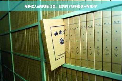 揭秘收入证明税前计算，你真的了解你的收入构成吗？