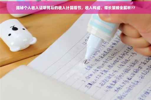 揭秘个人收入证明背后的收入计算细节，收入构成、增长策略全解析??