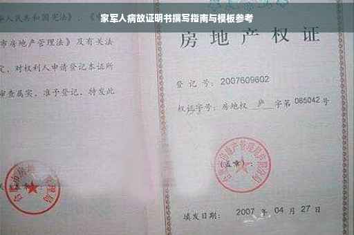 家军人病故证明书撰写指南与模板参考