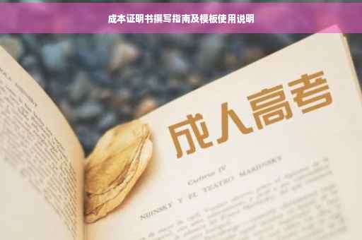 成本证明书撰写指南及模板使用说明