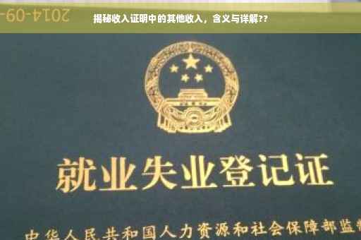 揭秘收入证明中的其他收入，含义与详解??
