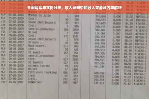 全面解读与实例分析，收入证明中的收入来源及内容解析