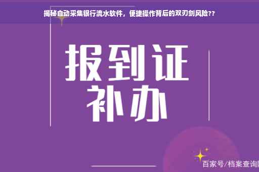 揭秘自动采集银行流水软件，便捷操作背后的双刃剑风险??