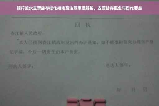银行流水支票转存操作指南及注意事项解析，支票转存概念与操作要点
