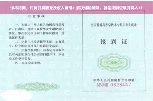 详尽指南，如何开具职业及收入证明？解决你的疑惑，轻松找到证明开具人??