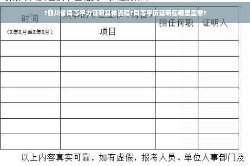 ?四川省同等学力证明具体流程?同等学历证明在哪里盖章?