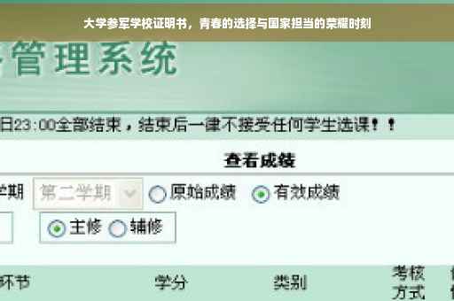 大学参军学校证明书，青春的选择与国家担当的荣耀时刻