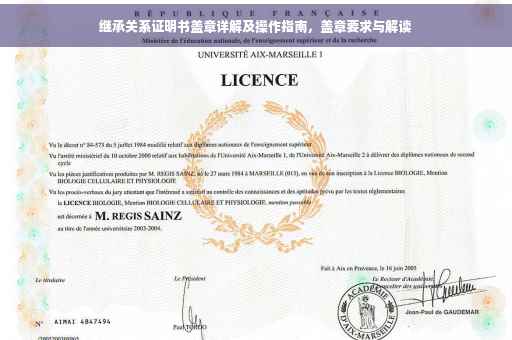 继承关系证明书盖章详解及操作指南，盖章要求与解读