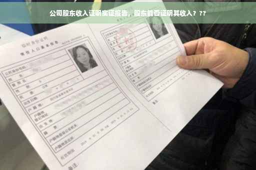 公司股东收入证明实证报告，股东能否证明其收入？??