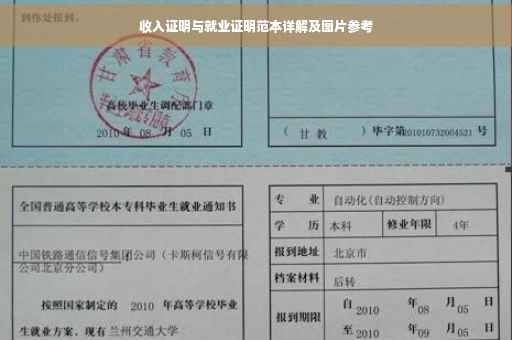 收入证明与就业证明范本详解及图片参考