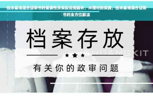 技术基准适合证明书的重要性及实际应用解析，从理论到实践，技术基准适合证明书的全方位解读