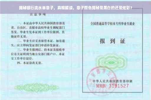 揭秘银行流水单章子，真相解读，章子颜色揭秘是黑白的还是炫彩？