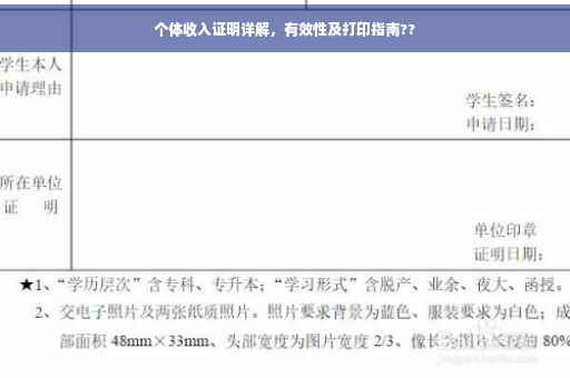 个体收入证明详解，有效性及打印指南??