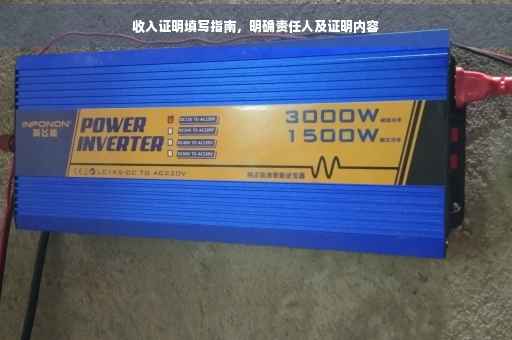 收入证明填写指南，明确责任人及证明内容