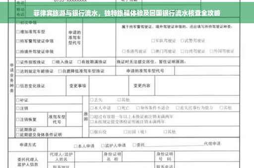 菲律宾旅游与银行流水，独特旅程体验及回国银行流水核查全攻略