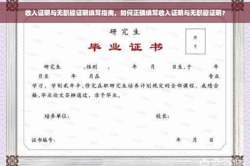 收入证明与无职称证明填写指南，如何正确填写收入证明与无职称证明？