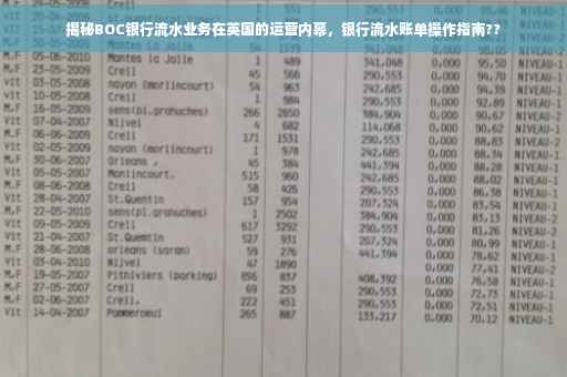 揭秘BOC银行流水业务在英国的运营内幕，银行流水账单操作指南??
