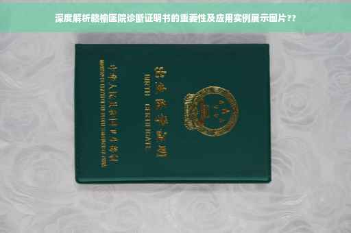 深度解析赣榆医院诊断证明书的重要性及应用实例展示图片??