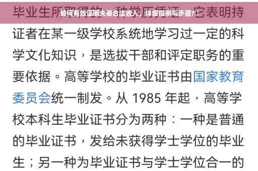 如何有效证明夫妻合法收入，详细指南与步骤?✨
