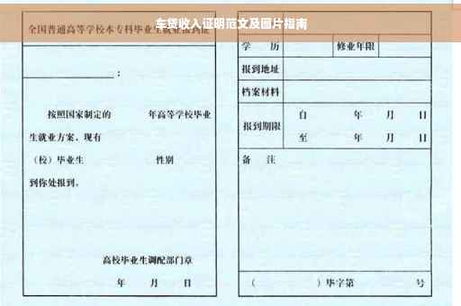车贷收入证明范文及图片指南
