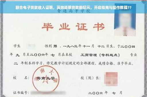 联合电子贷款收入证明，高效透明贷款新纪元，开启指南与操作教程??